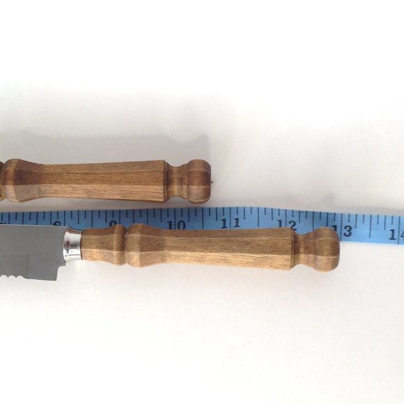 Vintage 2 Piece Knife & Fork Stainless Steel Japan Carving Set Wooden Handles - Picture 8 of 9